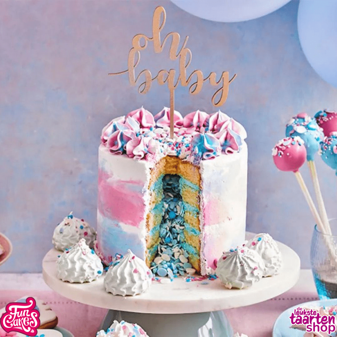 Gender reveal taart