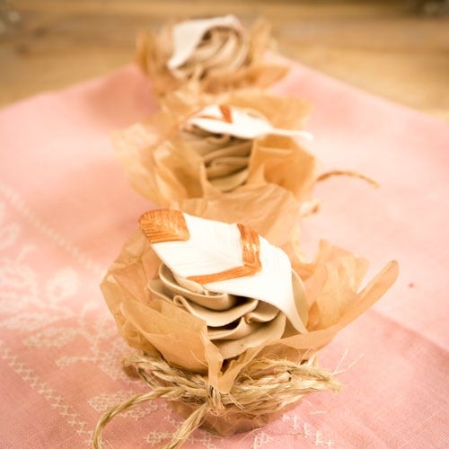 Hazelnoot cupcakes met veertjes