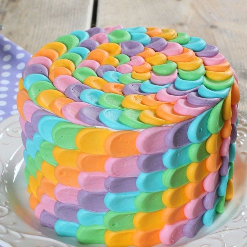 Rainbow petal cake 