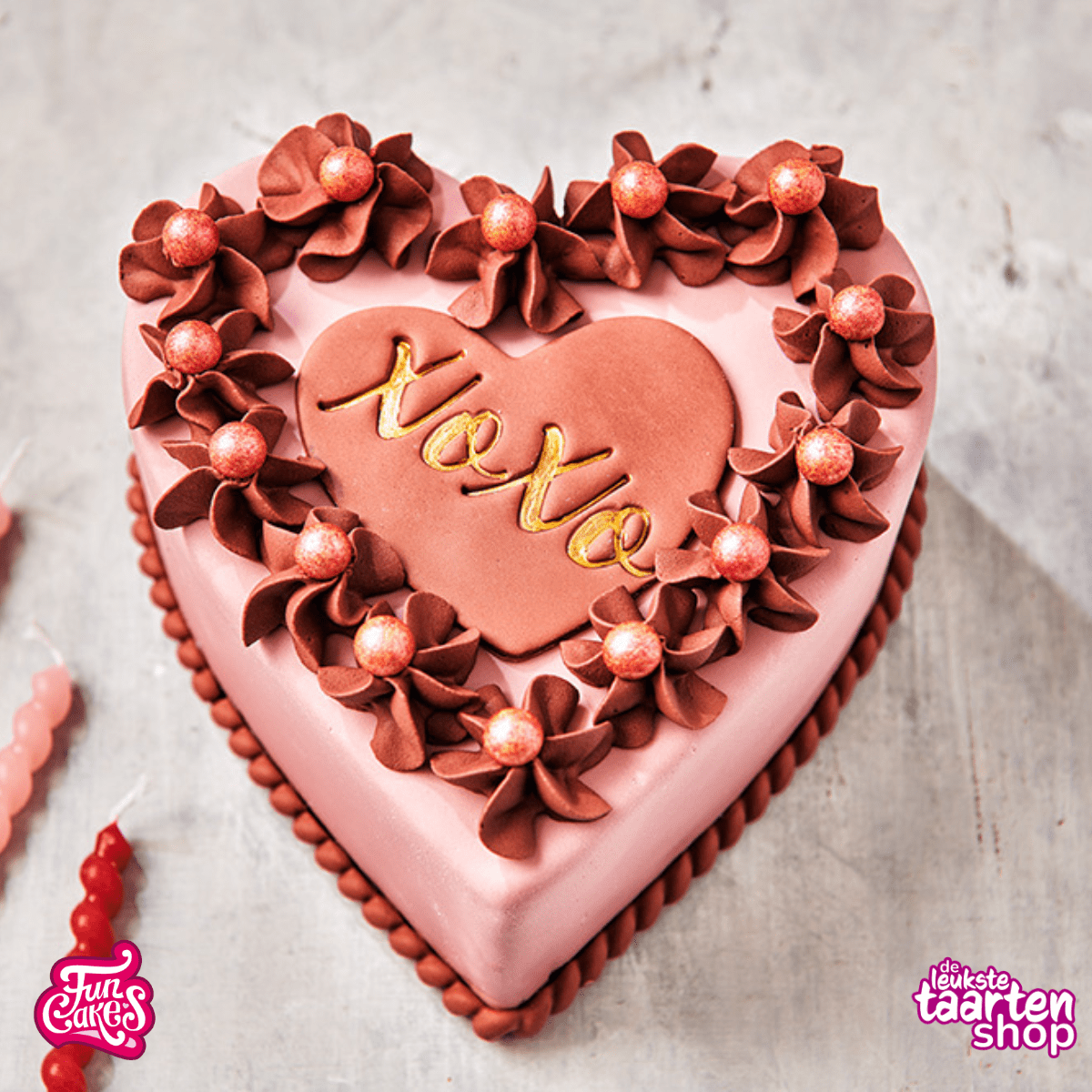 Valentijn Hartjes Taart Roze