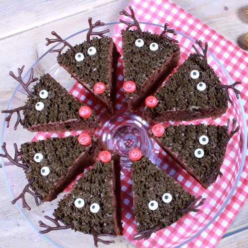 Red-nosed Rudolph brownie