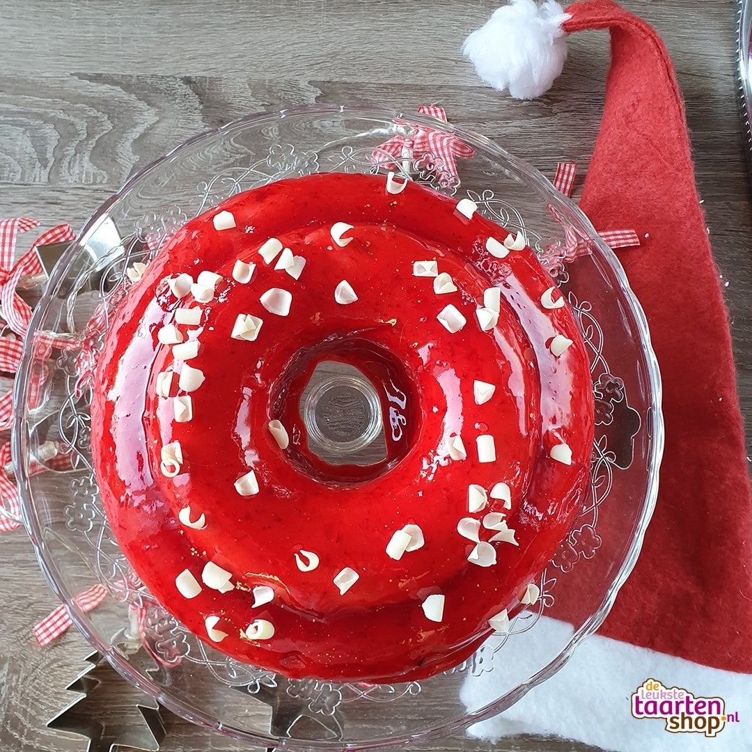 Recept voor Aardbeien bavaroisdessert met aardbeien glaze