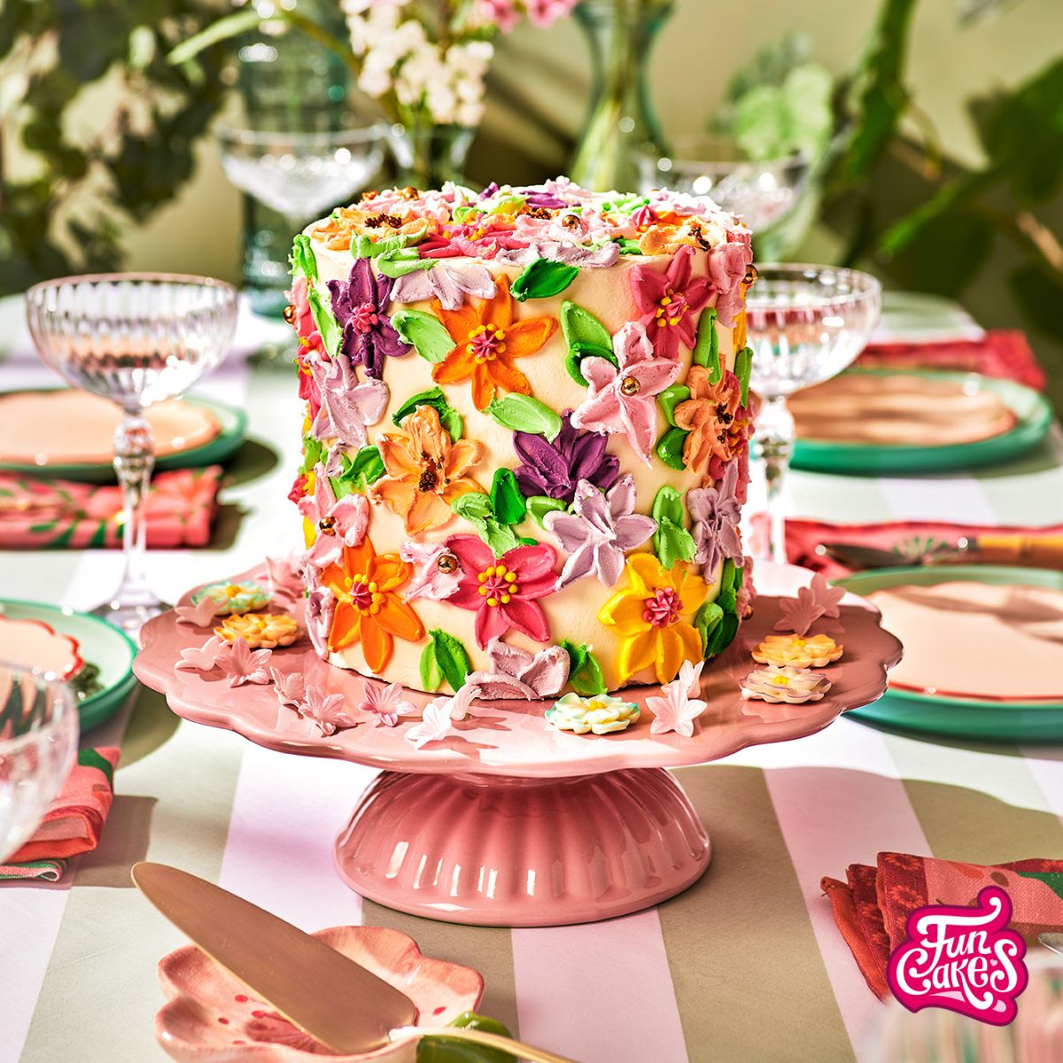 Bloementaart met botercrème