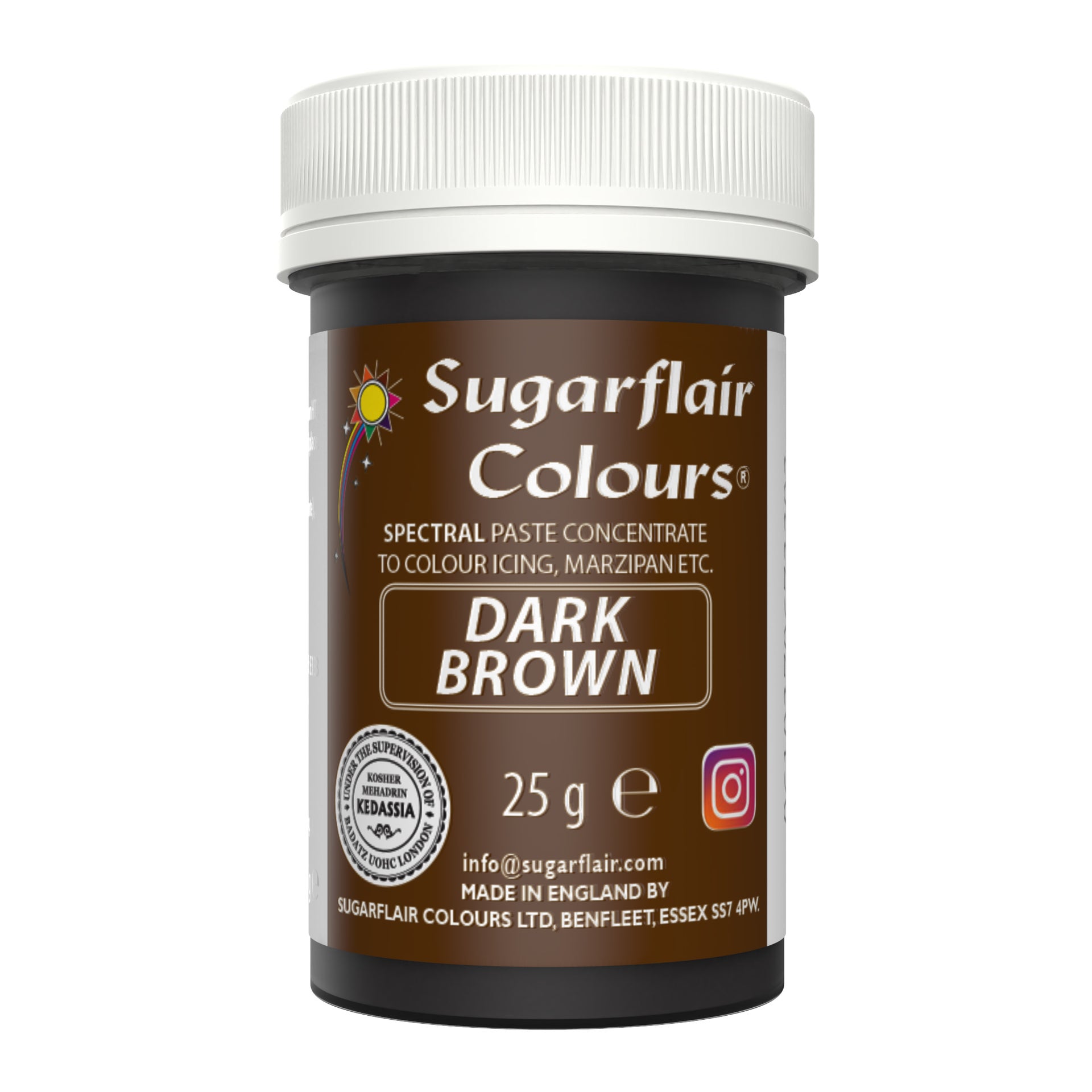 Sugarflair Eetbare Kleurstof Pasta Donkerbruin 25g