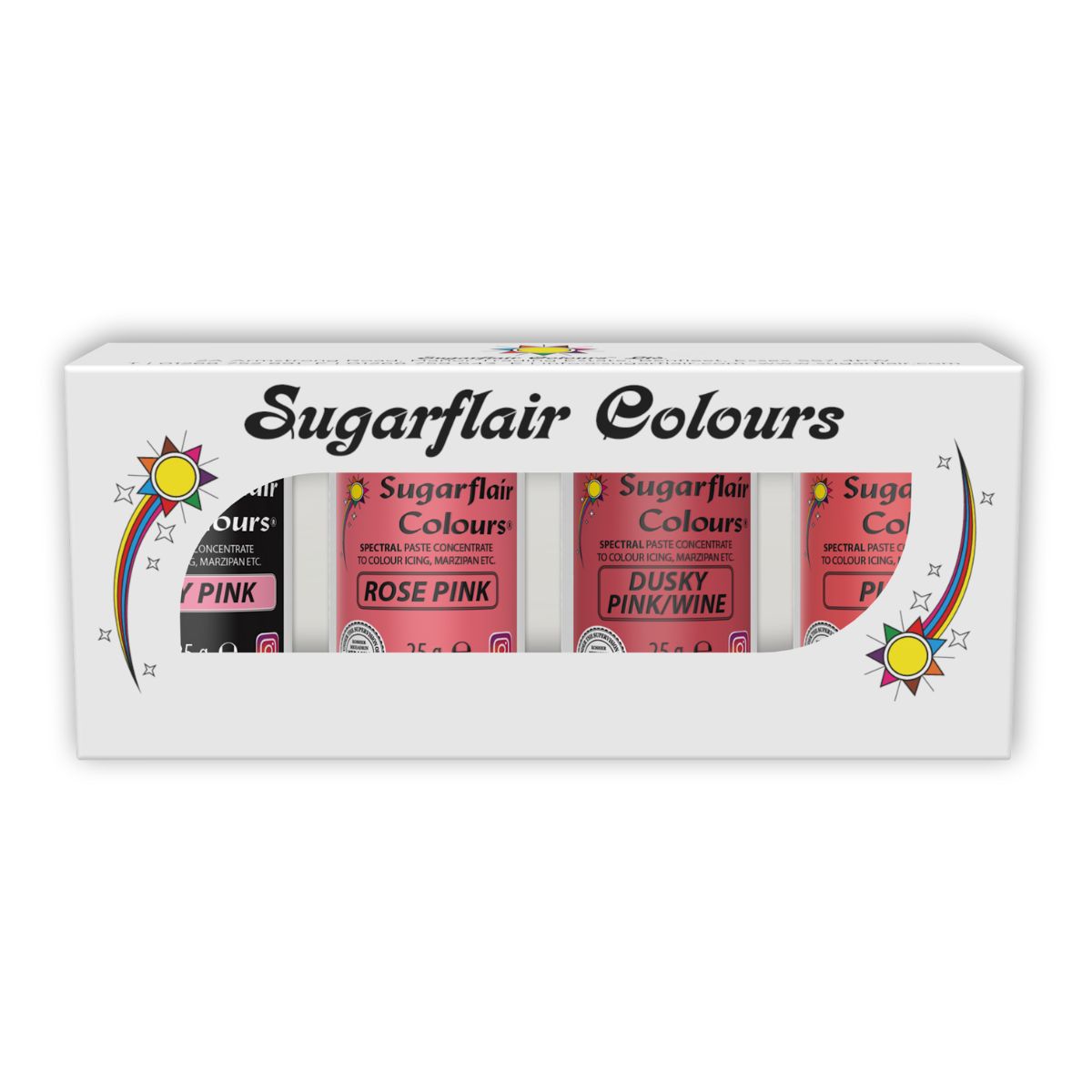Sugarflair Paste Colour Mixed Roze set/4