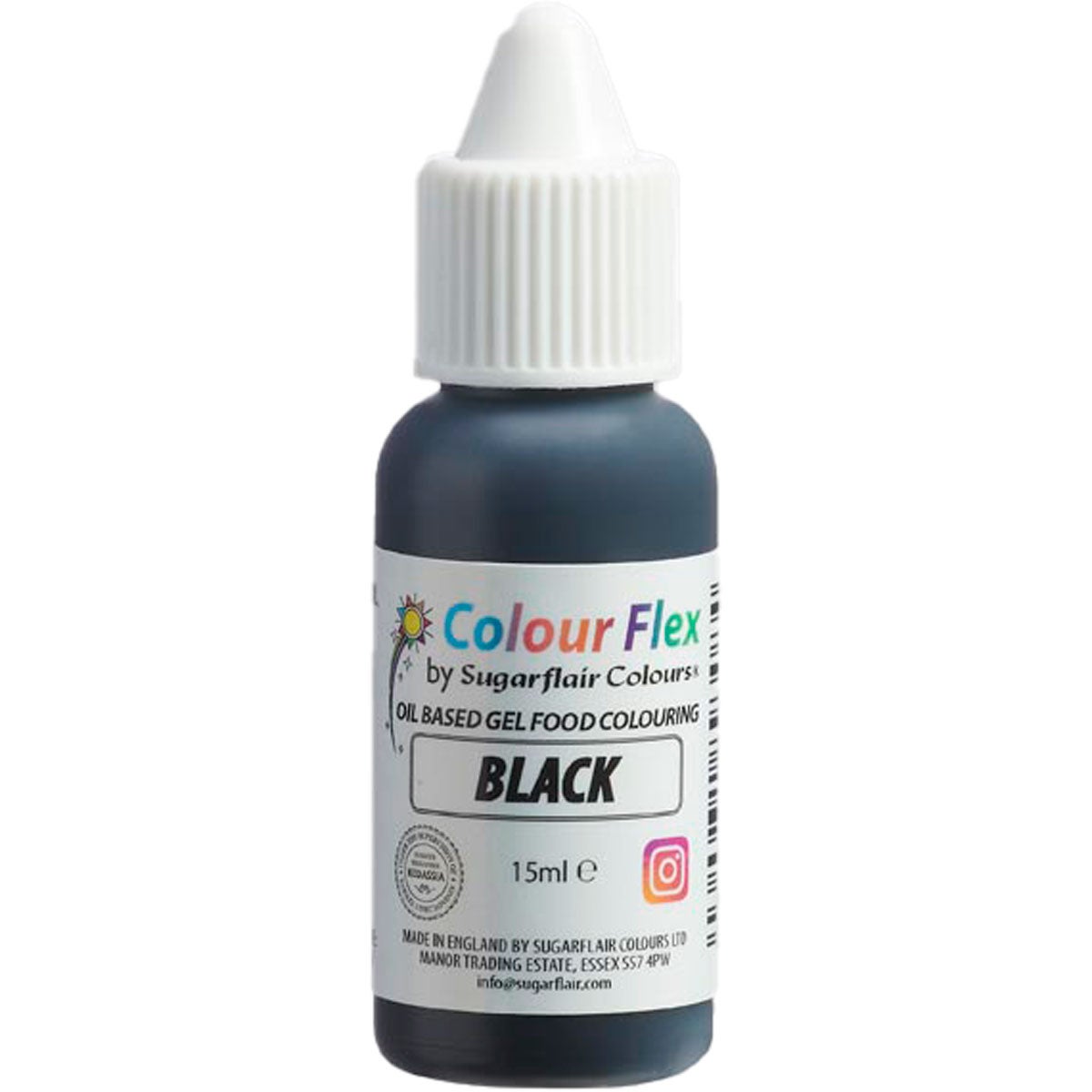 Sugarflair Colourflex Zwart 15ml