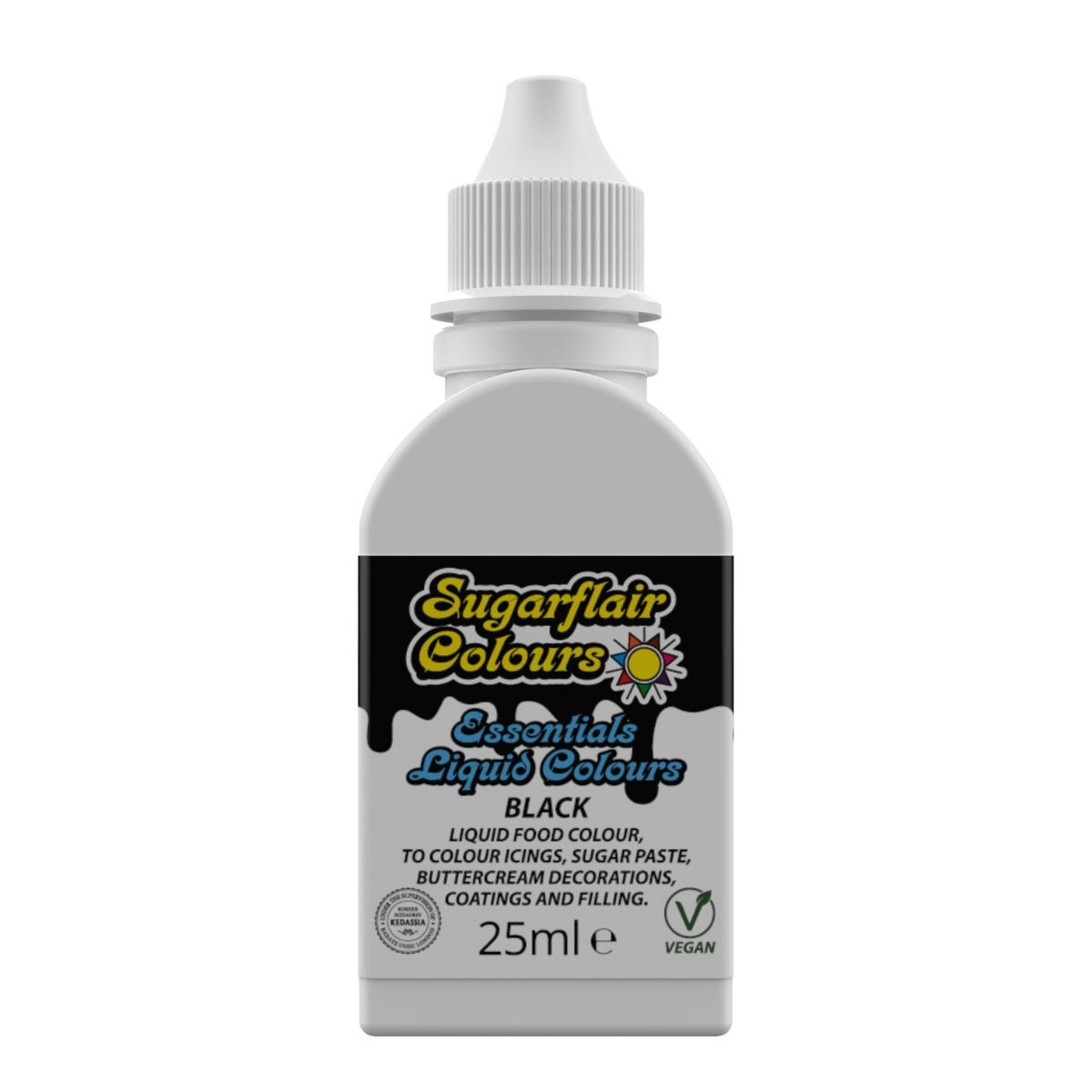 Sugarflair Liquid Colour Zwart 25ml