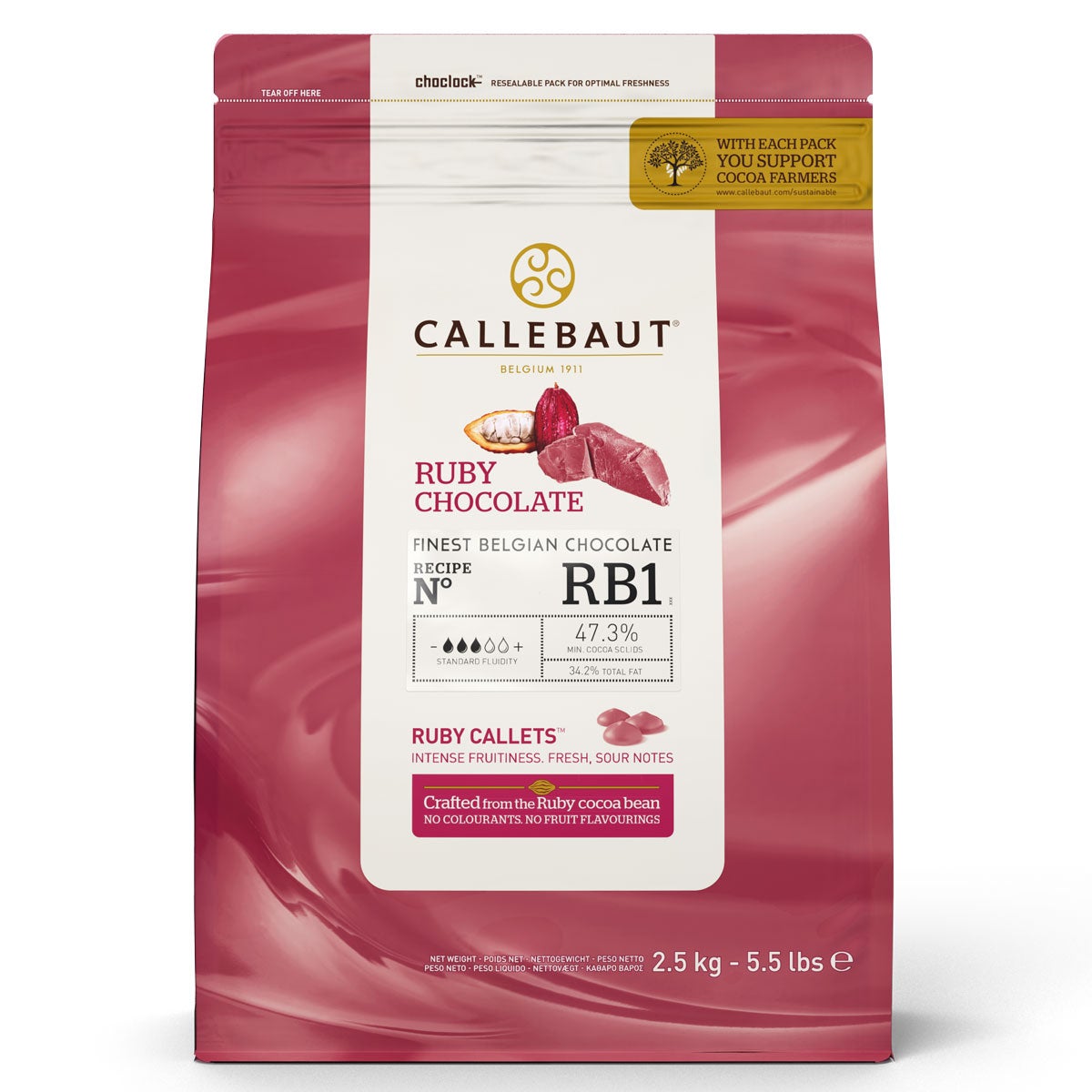 Callebaut Chocolade Callets Ruby 2,5kg