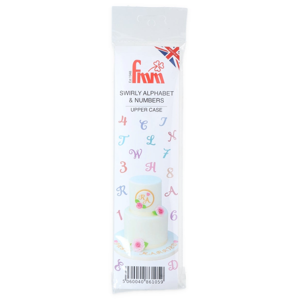 FMM Tappit Uitsteker Alfabet & Nummers Hoofdletters Swirly