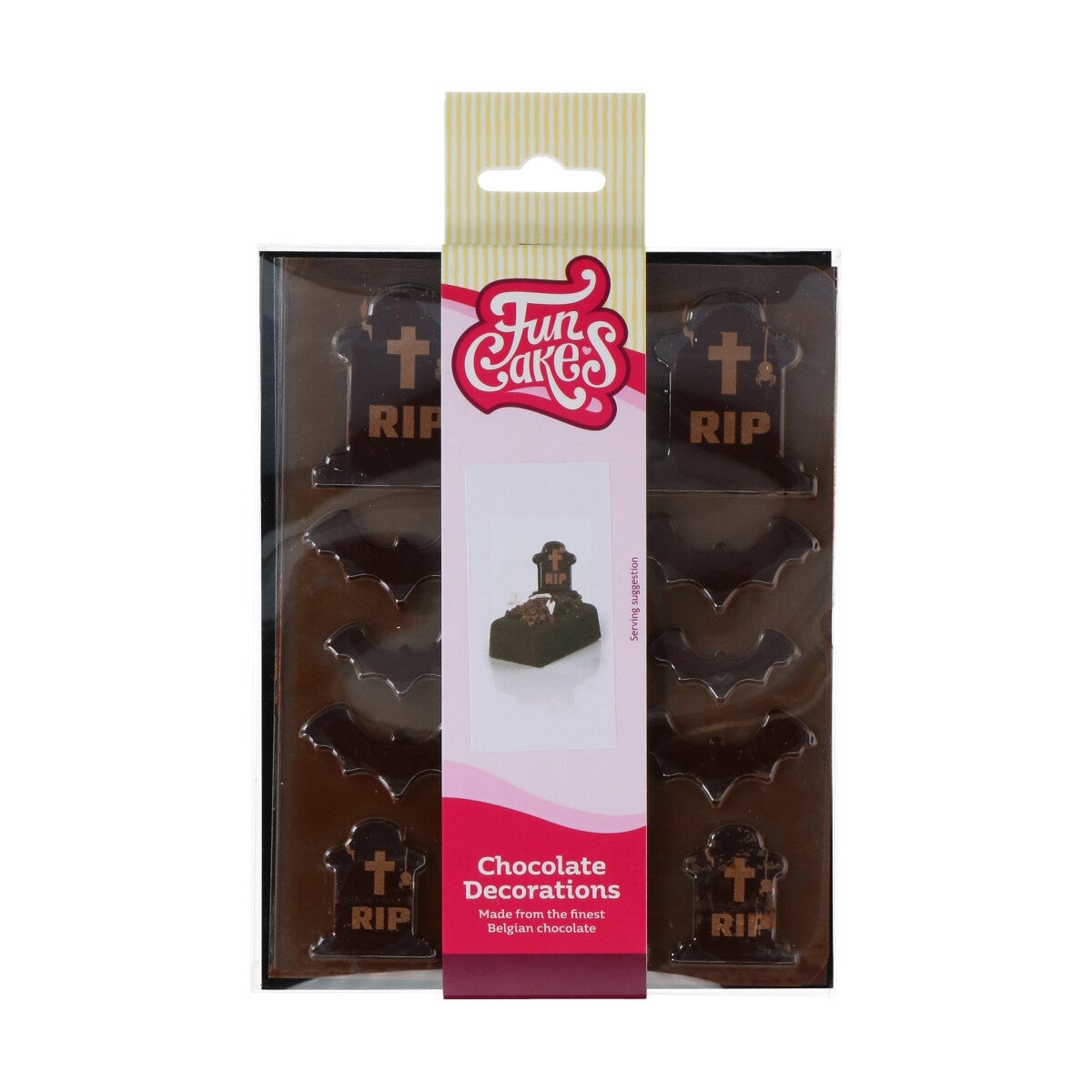 FunCakes Chocolade Decoratie Halloween Begraafplaatsen set/12