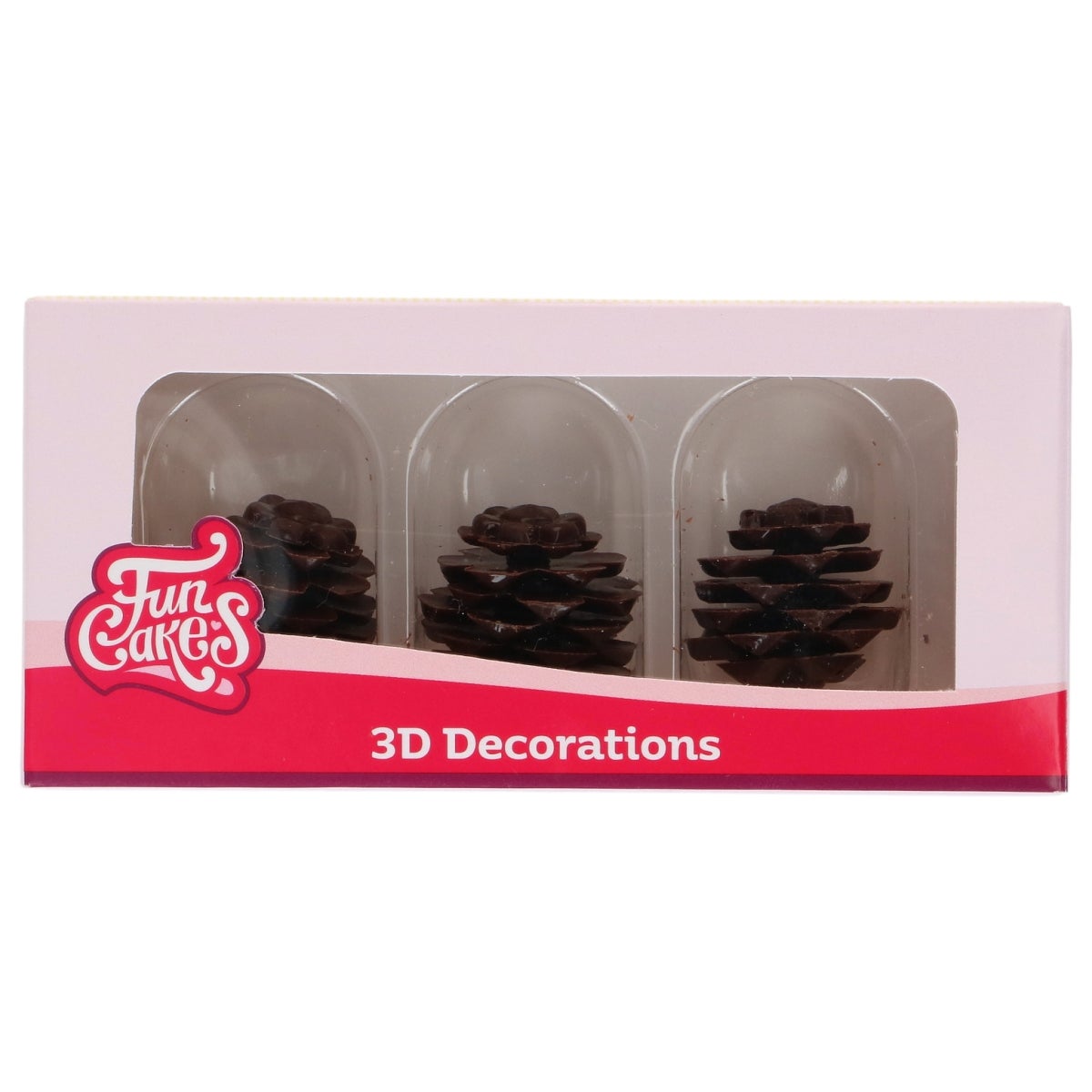 FunCakes Chocolade Decoraties 3D Denneappels pk/3