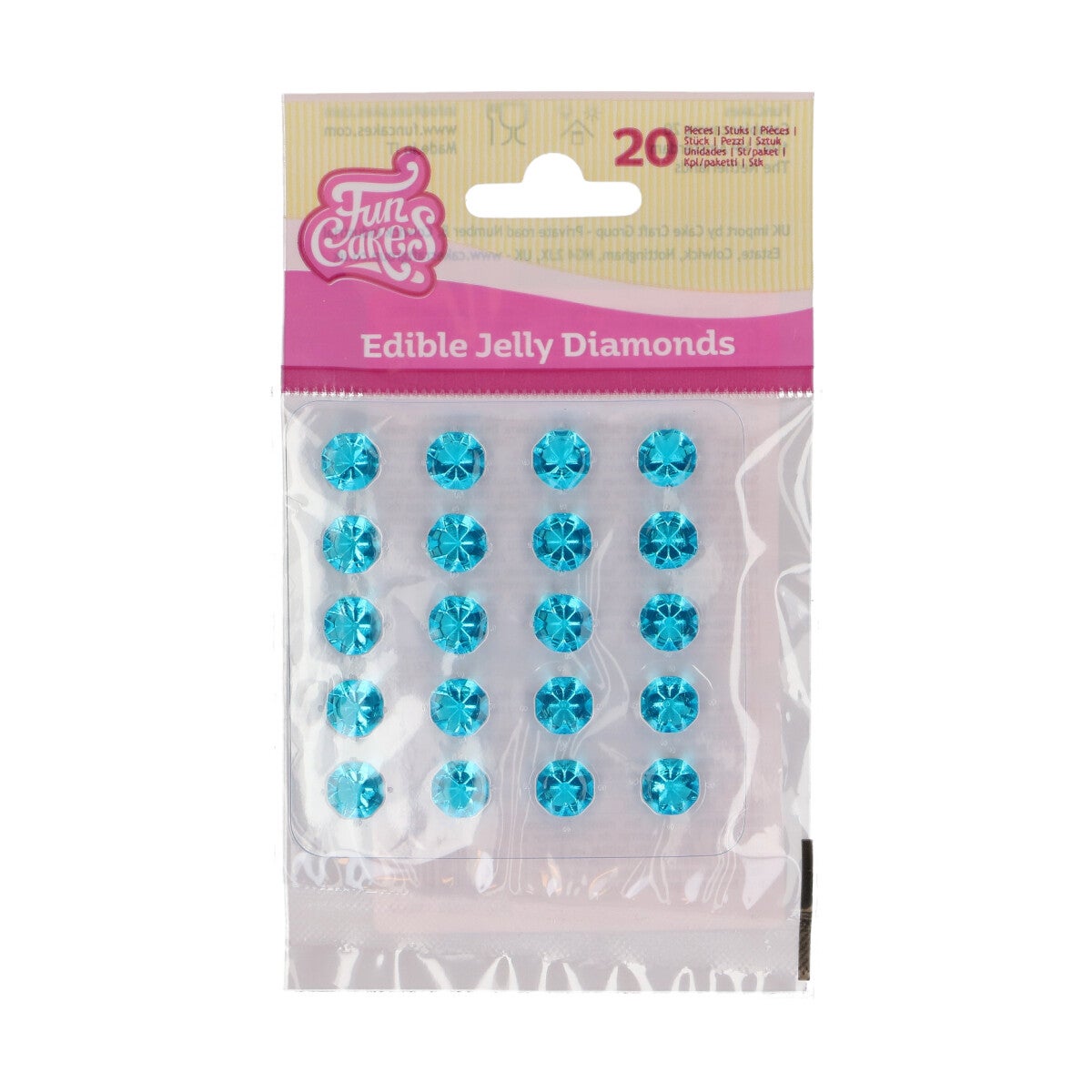 FunCakes Eetbare Jelly Diamonds Hemelsblauw pk/20