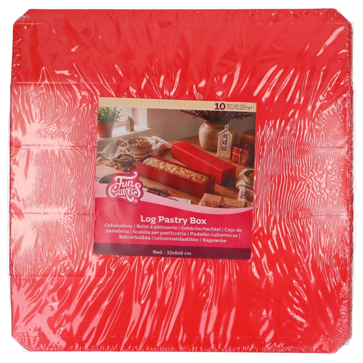 FunCakes Banketstaaf Doos Rood 32x6x6 cm pk/10
