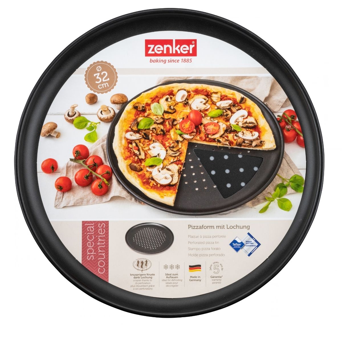 Zenker Pizza Bakplaat Geperforeerd Ø32cm