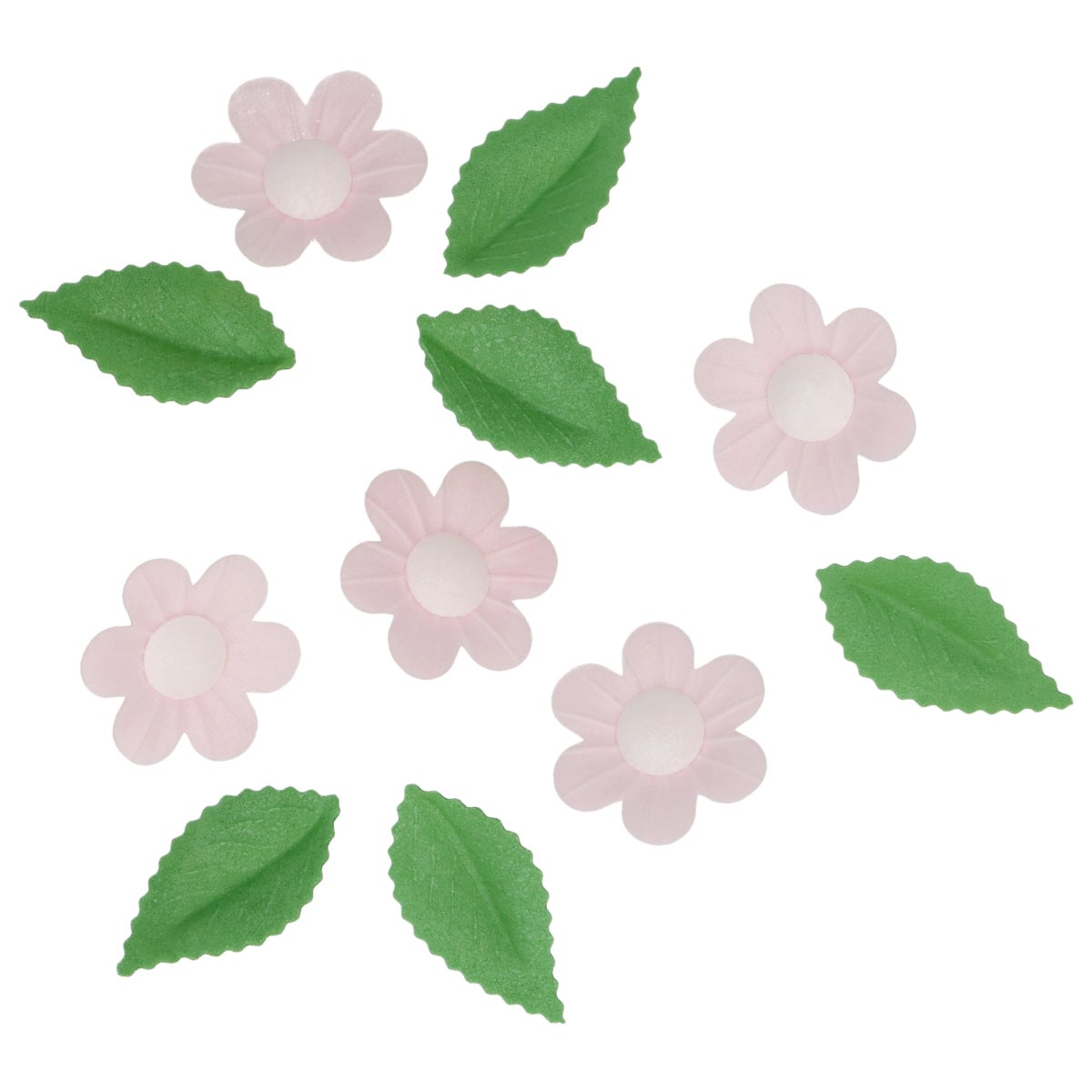 Wilton Eetbare Papieren Decoraties Bloemen & Bladeren Roze set/11