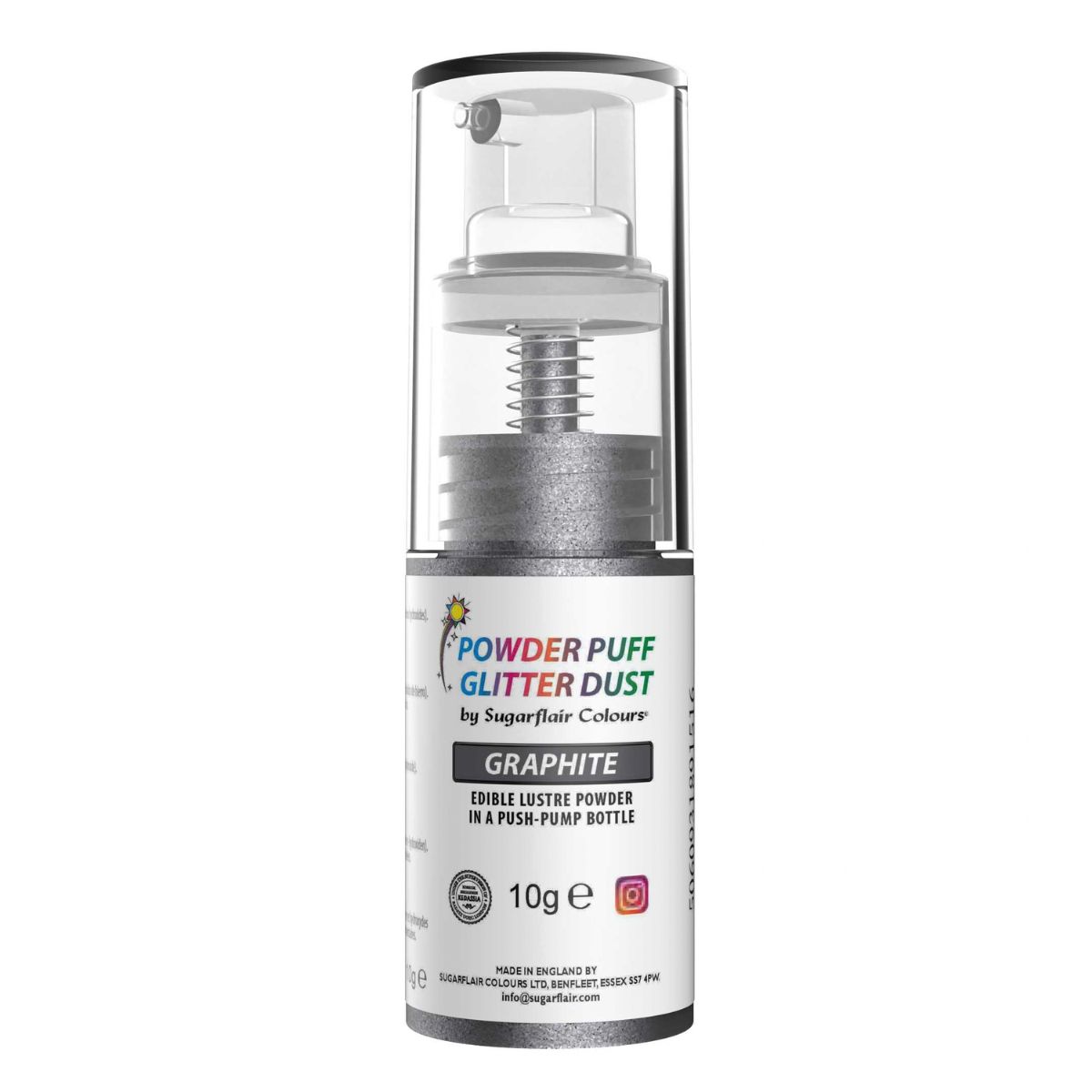 Sugarflair Pomp Spray Glitterpoeder Graphite