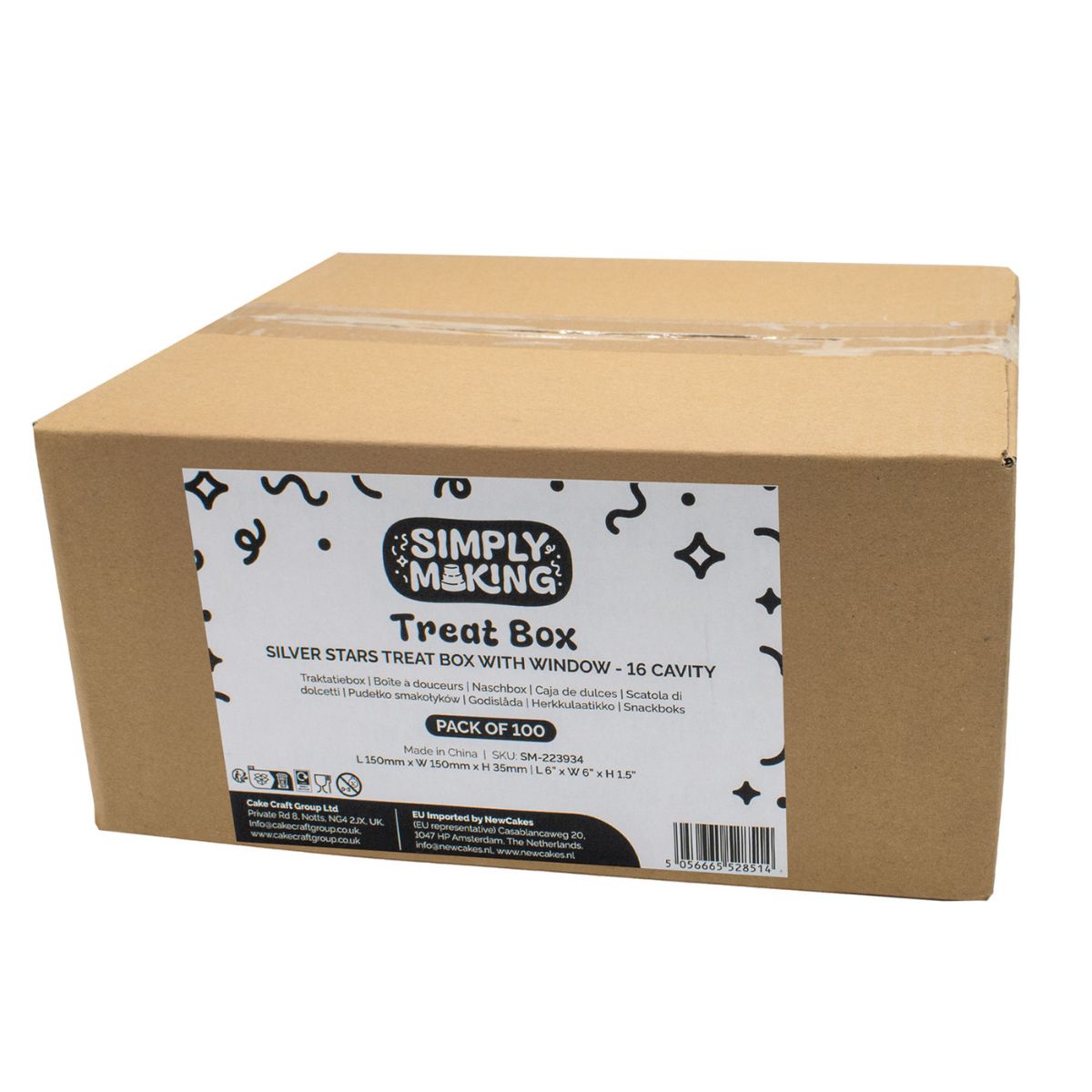 Simply Making Treat Box en Inserts Zilver Sterren 16 Vakken pk/100