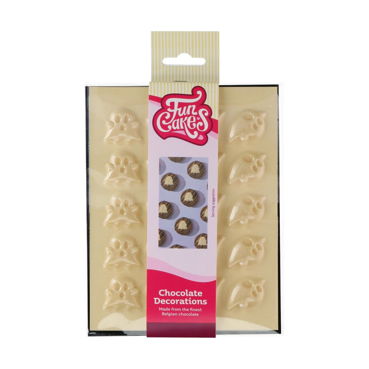 FunCakes Chocolade Decoratie Witte Geest set/20