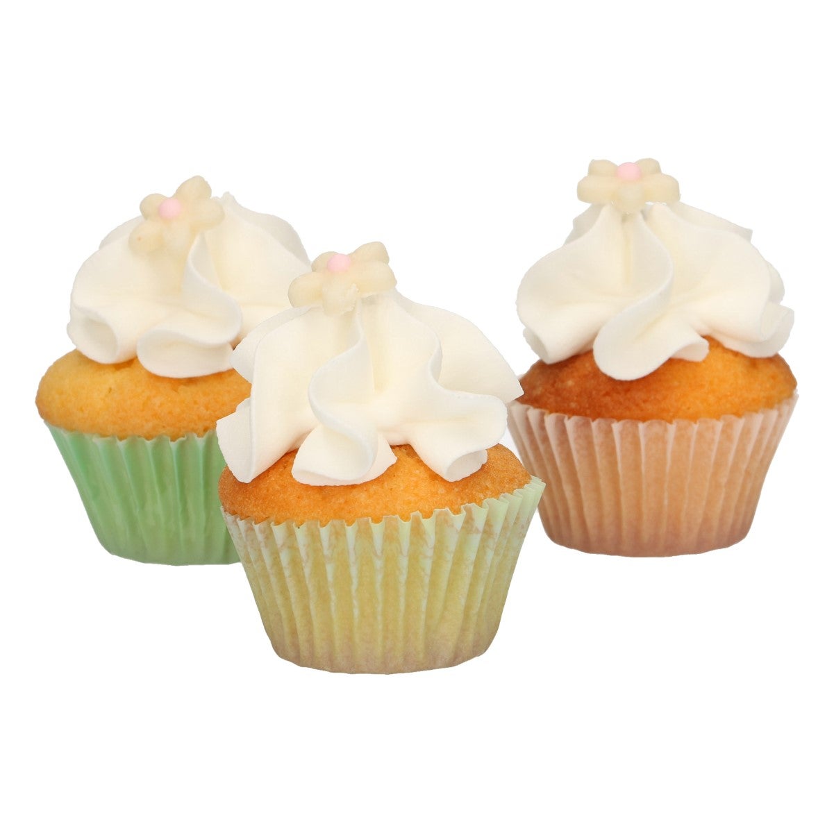 FunCakes Fondant Decoraties Chrysant Wit Lichtroze set/30