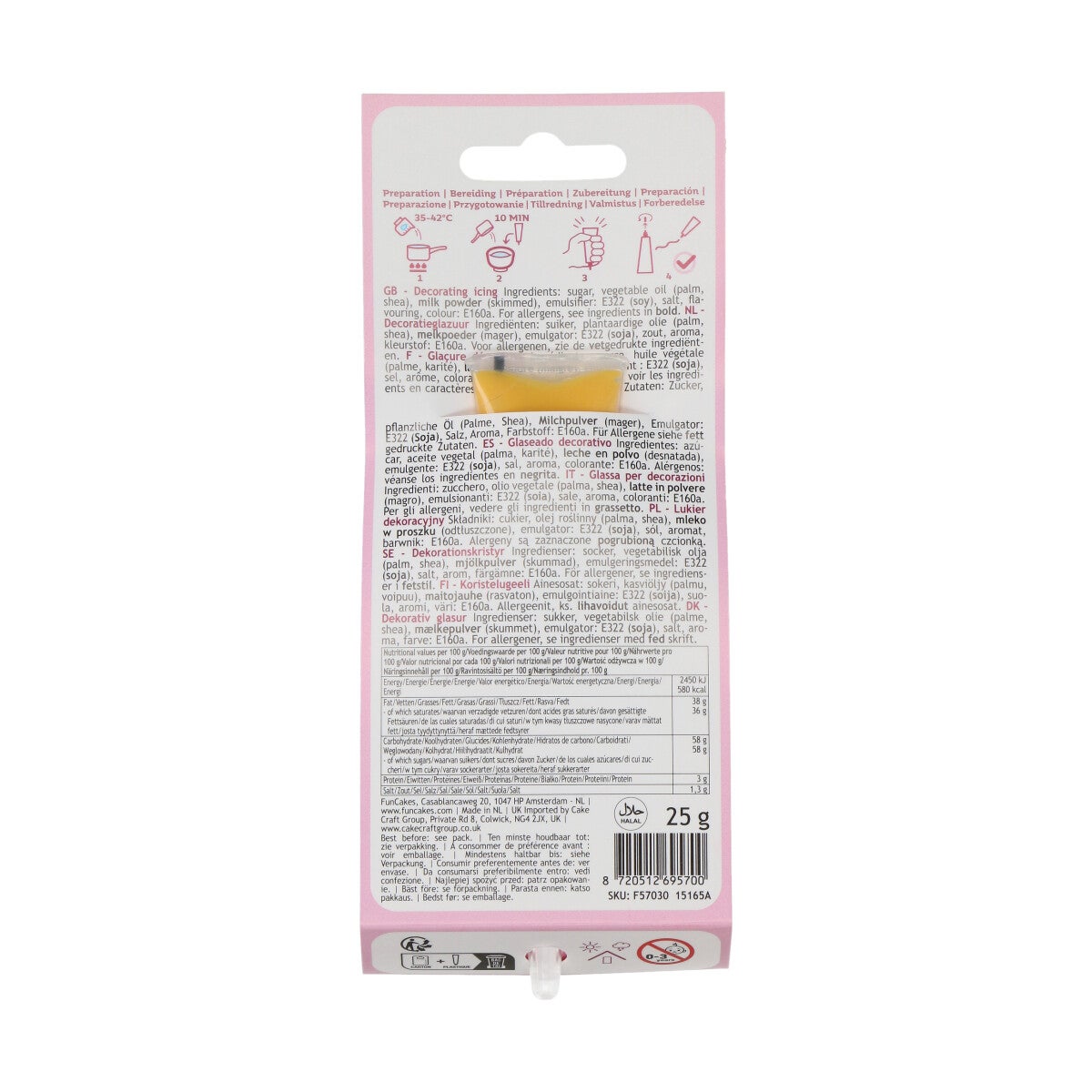 FunCakes Choco Writer Geel 25g