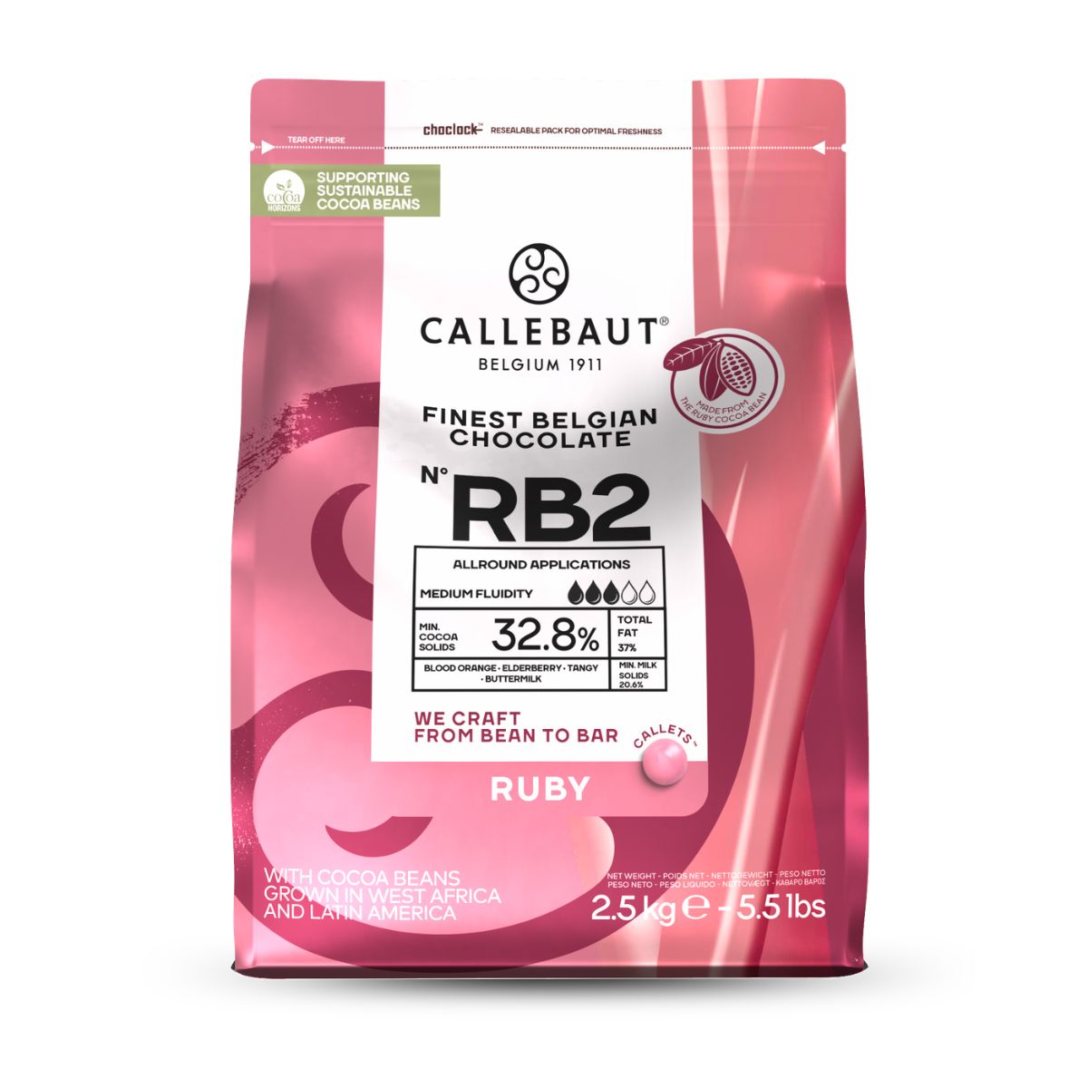 Callebaut Chocolade Callets Ruby 2,5kg
