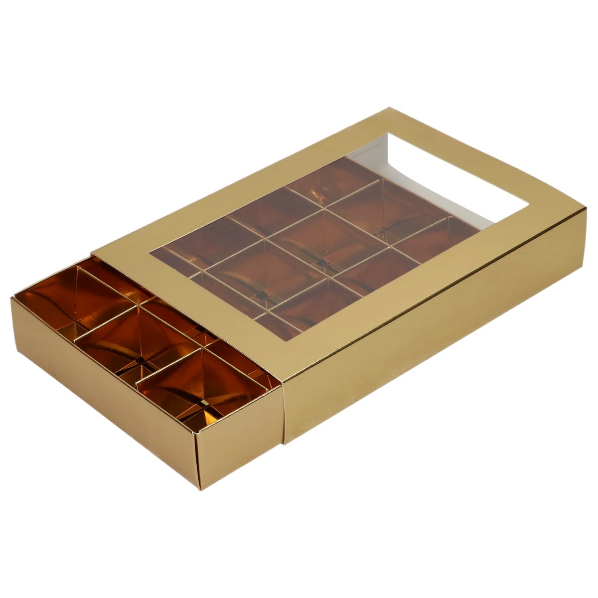 FunCakes Chocoladeletterdoos Goud 20x14x3,5cm pk/10