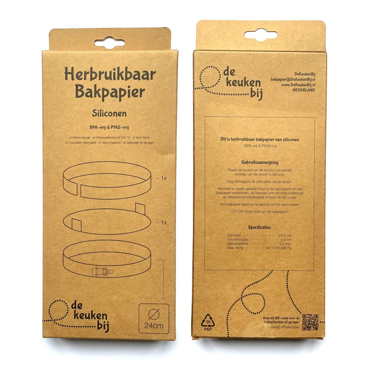 De KeukenBij Siliconen Herbruikbaar Bakpapier Rond Ø24cm