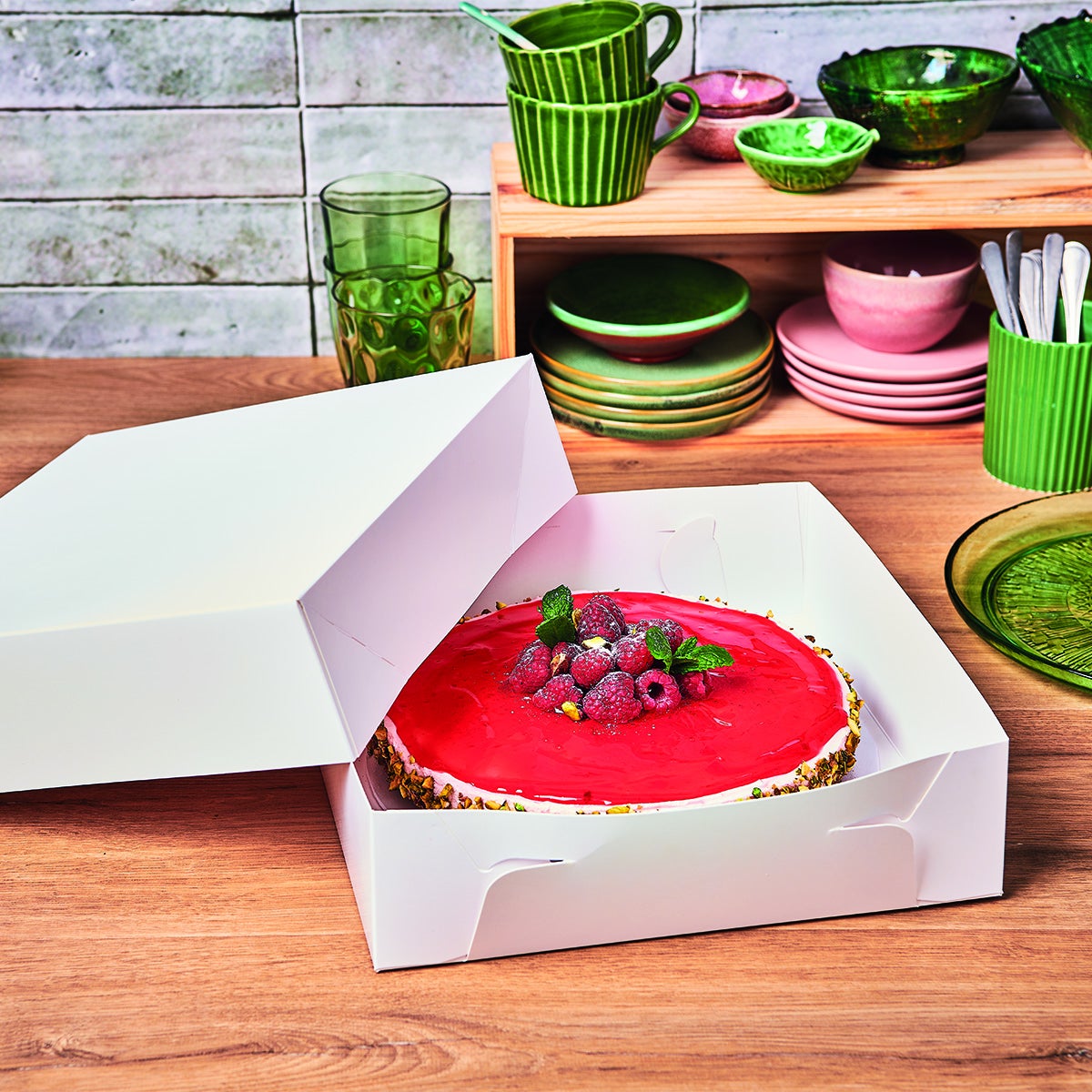 FunCakes Taartdoos Zwanenhals Wit 36x36x8cm pk/25