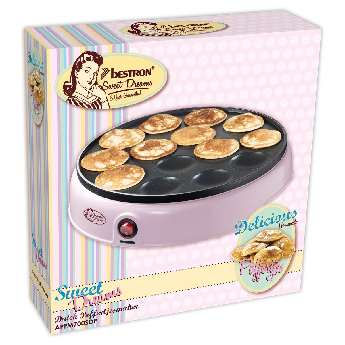 Bestron Poffertjesmaker Roze