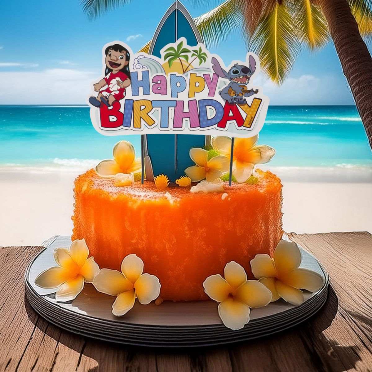 Dekora Lilo and Stitch Happy Birthday Cake Topper 17 cm