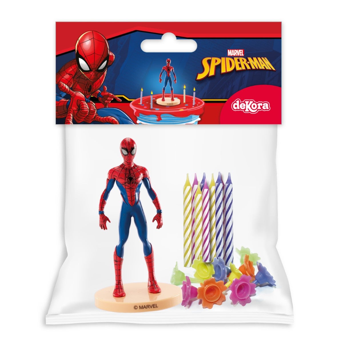 Dekora Spiderman Cake Topper & Candles pk/10