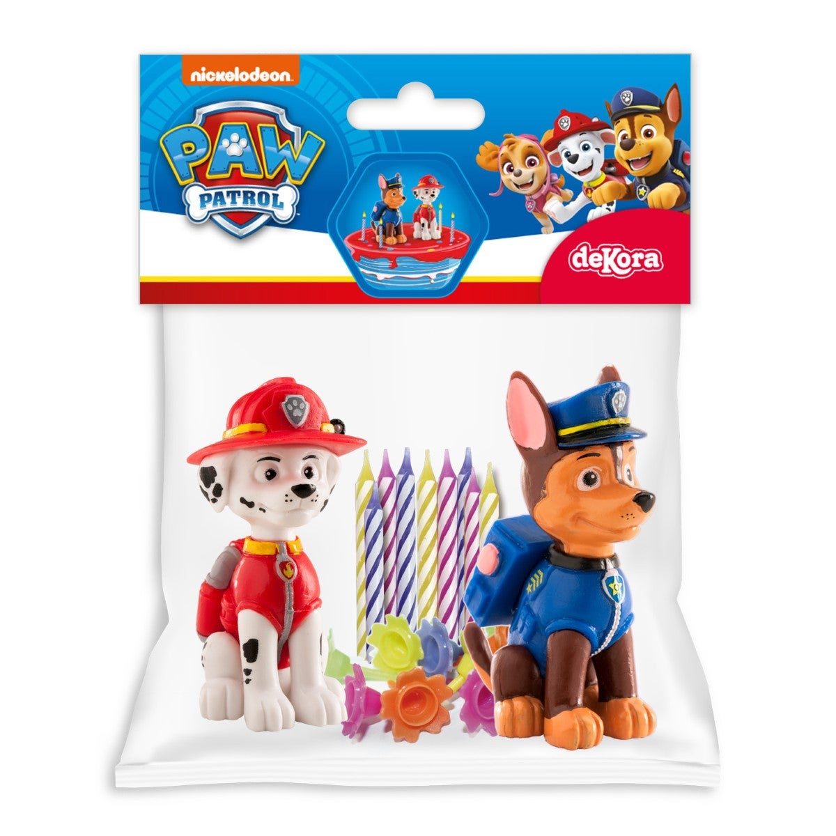 Dekora Paw Patrol Cake Topper pk/2 & Candles pk/10