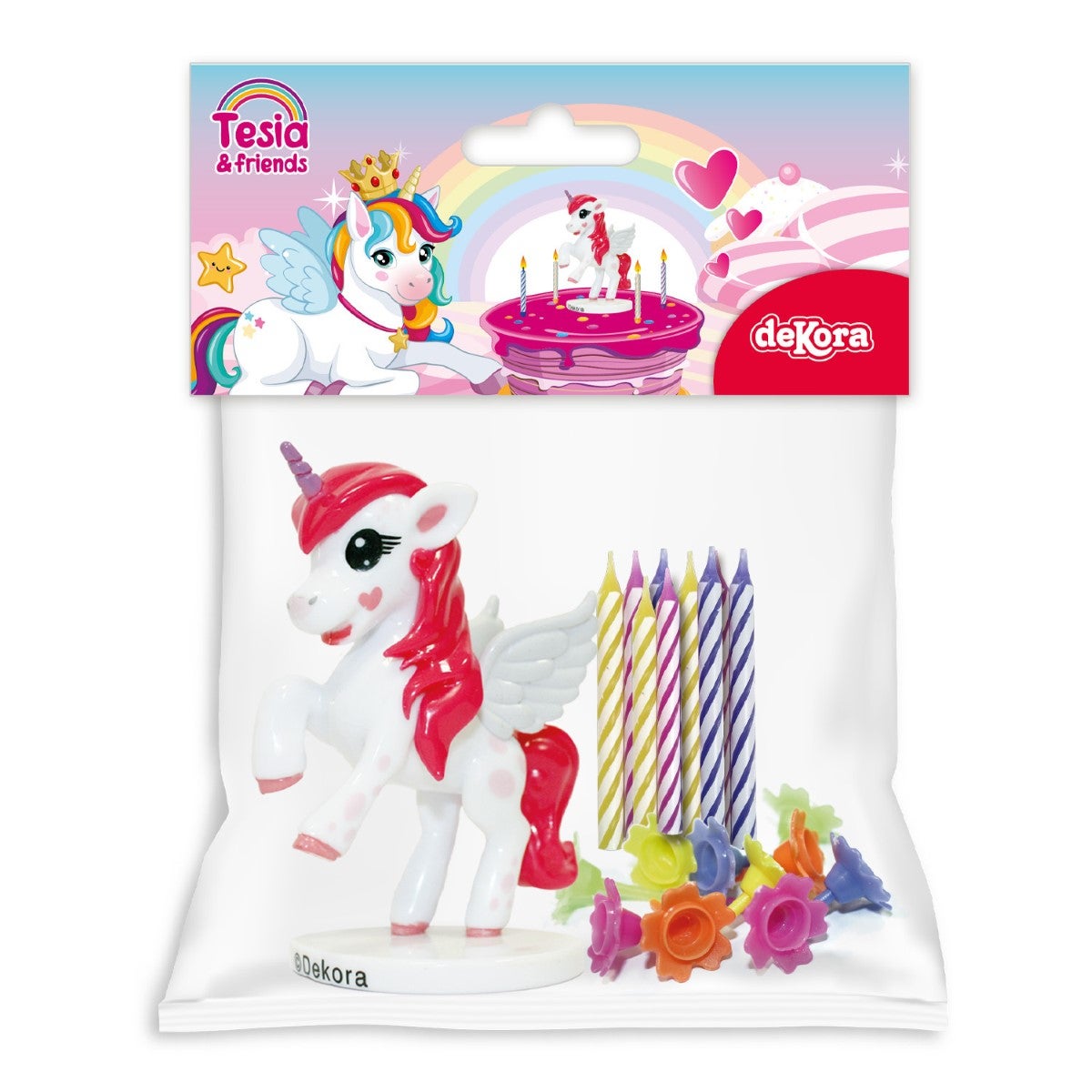 Dekora Unicorn Cake Topper & Candles pk/10