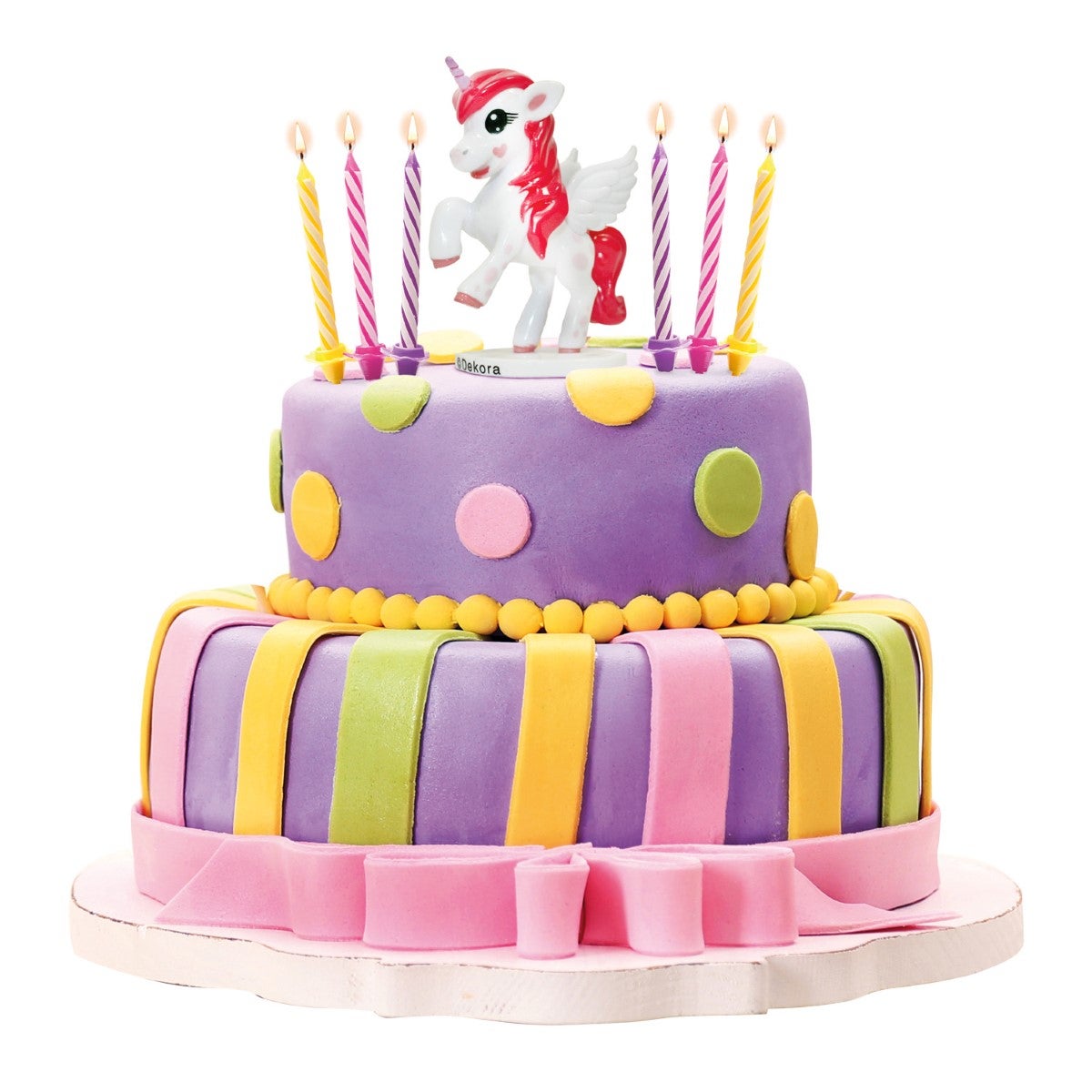 Dekora Unicorn Cake Topper & Candles pk/10