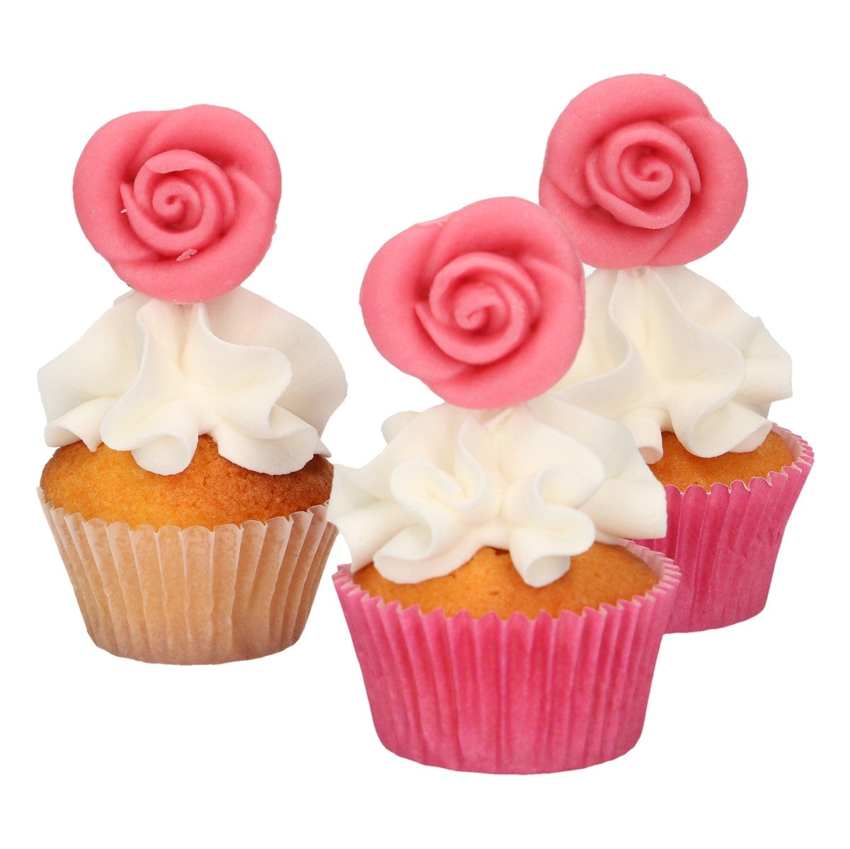 FunCakes Marsepein Decoratie Rozen Roze Set/6