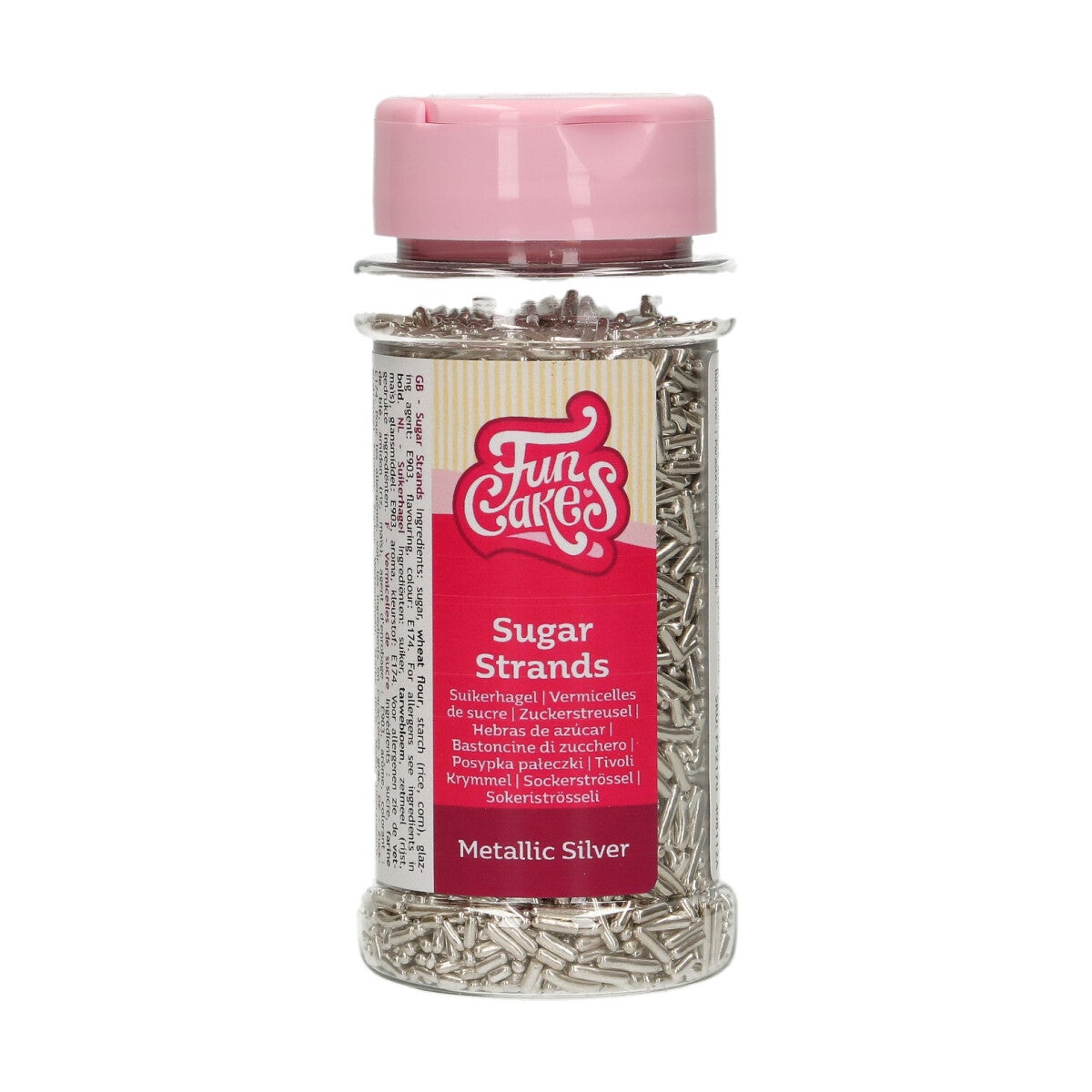 FunCakes Sugar Strands Metallic Zilver 80 g