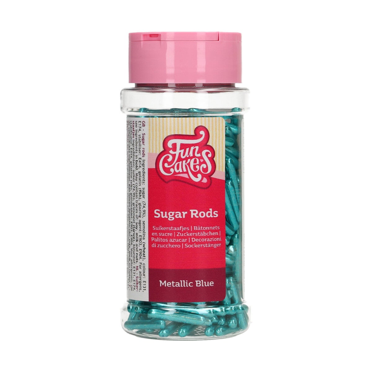 FunCakes Metallic Sugar Rods XL Blue 70 g