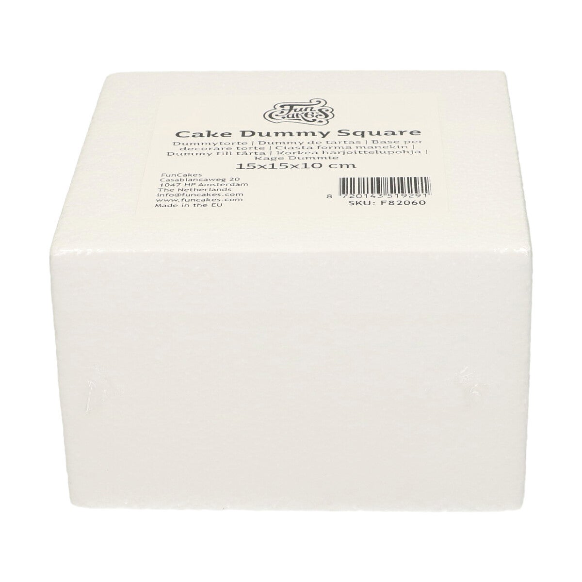 FunCakes Taart Dummy Vierkant 15x15x10 cm