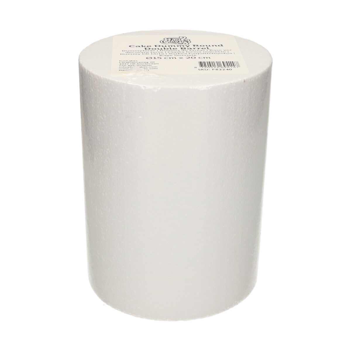 FunCakes Taart Dummy Rond Double Barrel Ø15 cm x 20 cm