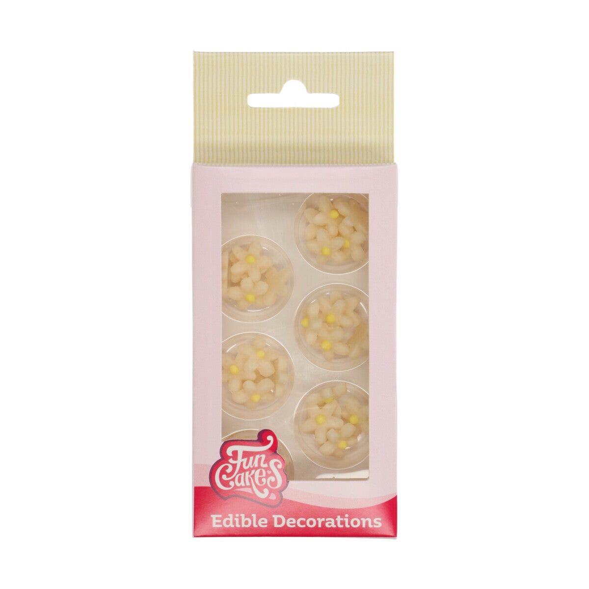 FunCakes Marsepein Decoratie Chrysant Wit/Geel Set/30
