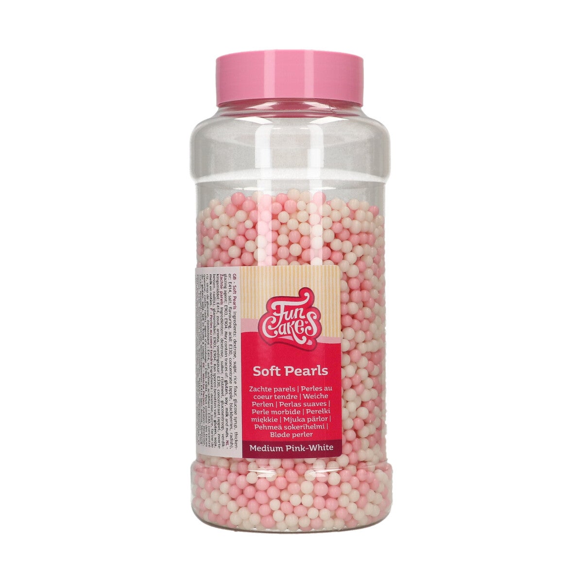 FunCakes Zachte Parels Medium Roze/Wit 500 g