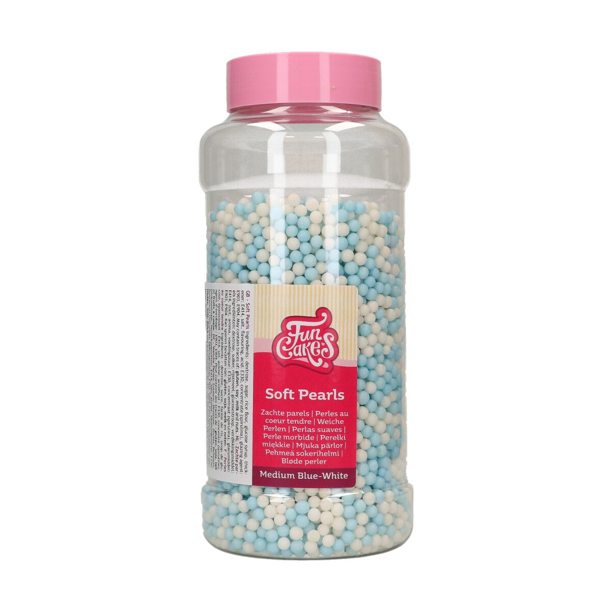FunCakes Zachte Parels Medium Blauw/Wit 500 g