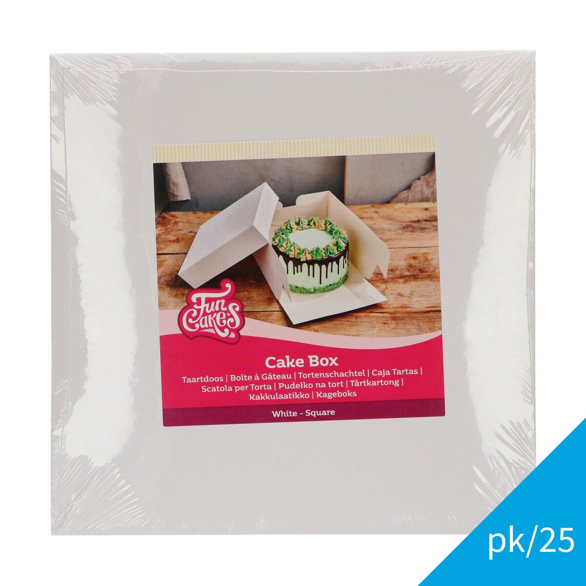 FunCakes Taartdoos Wit 28x28x15 cm pk/25