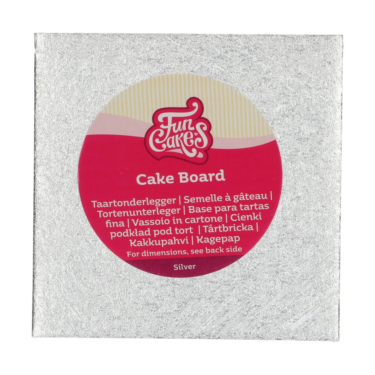 FunCakes Cake Board Vierkant 15 x 15 cm - Zilver