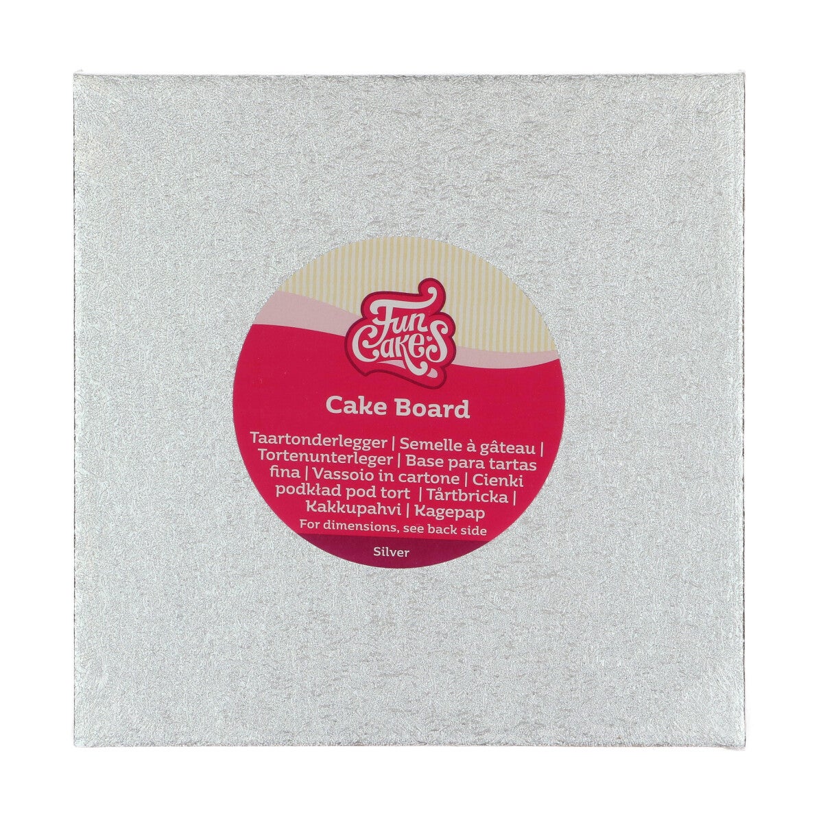 FunCakes Cake Board Vierkant 20 x 20 cm - Zilver