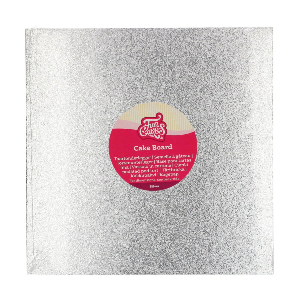 FunCakes Cake Board Vierkant 25 x 25 cm - Zilver