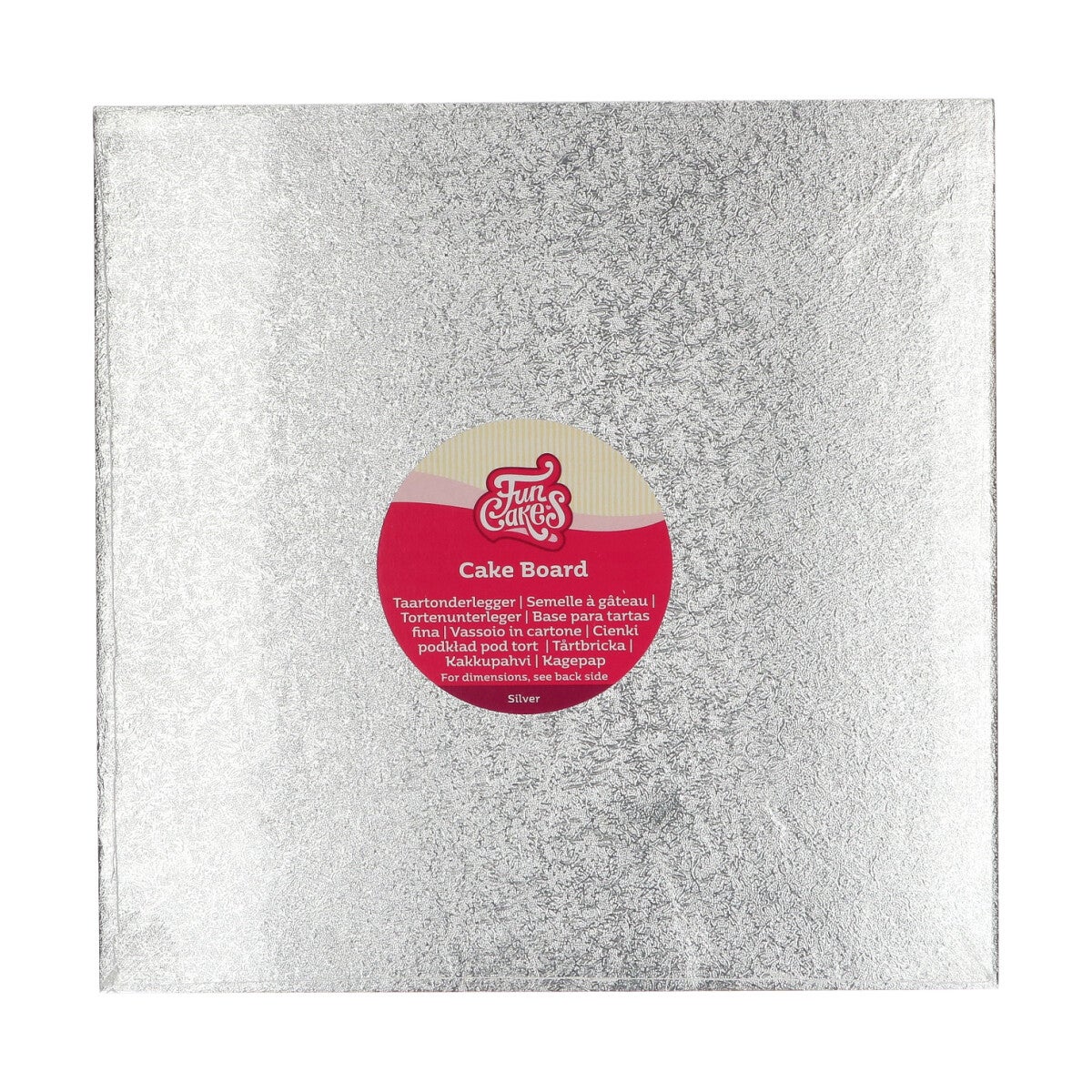 FunCakes Cake Board Vierkant 30,5 x 30,5 cm - Zilver