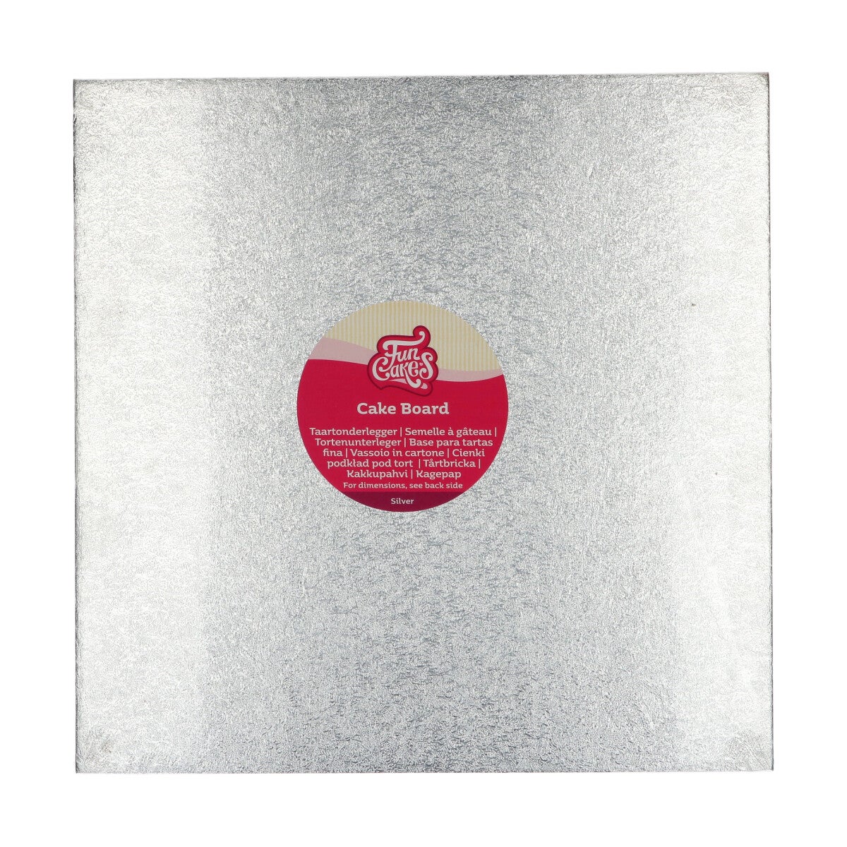 FunCakes Cake Board Vierkant 33 x 33 cm - Zilver