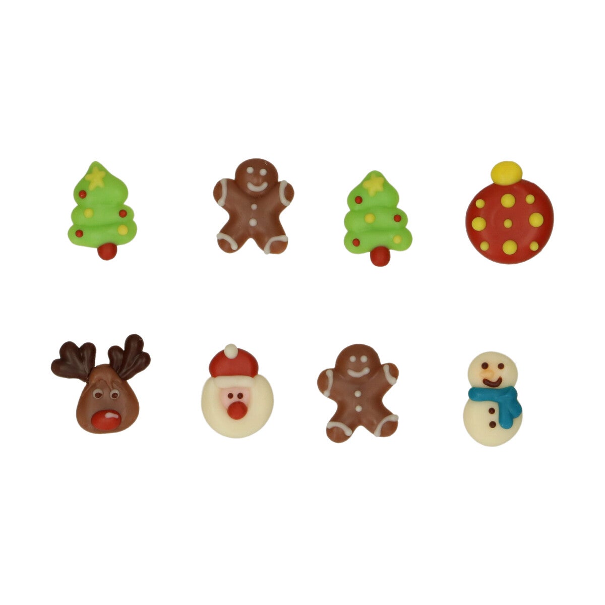 FunCakes Chocoladedecoraties Kleurrijke Kerstmis Set/8