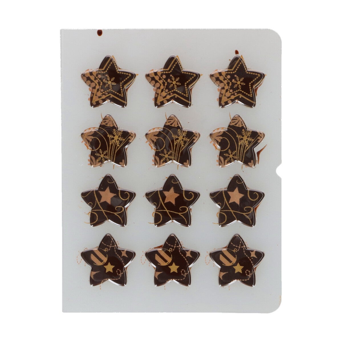 FunCakes Chocolade Decoraties Brons/Goud - Sterren Set/12